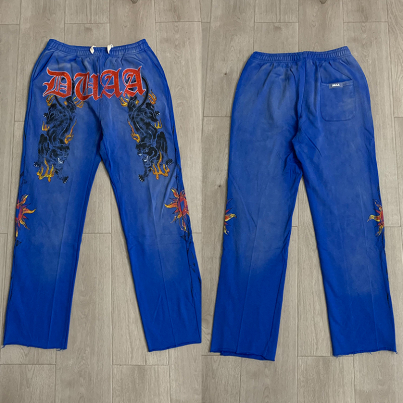 Embroidery Fonts - New DUAA Loose Straight Sweatpants Gothic
