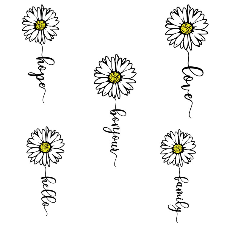 Embroidery Fonts - Ít Daisy Đuôi Chữ Tùy Chỉnh