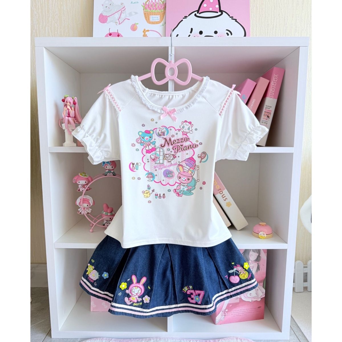 Japanese Sweet Skirt Sets Summ - đánh giá và giá Embroidery Cotton Shirt