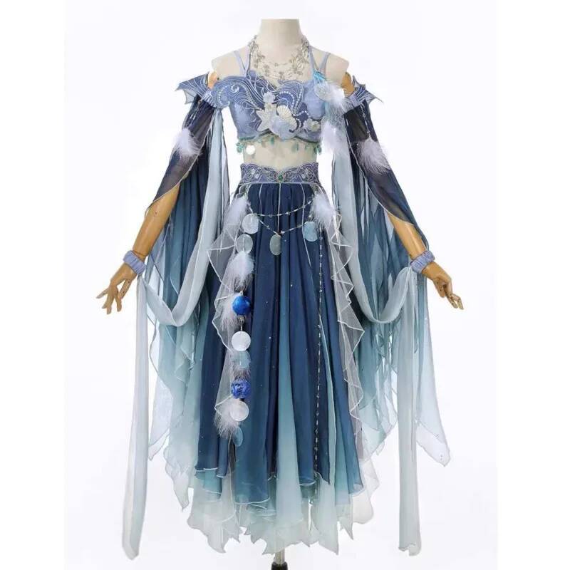 Exotic Blue Dress Heavy Embroi - đánh giá và giá Embroidery Skirt