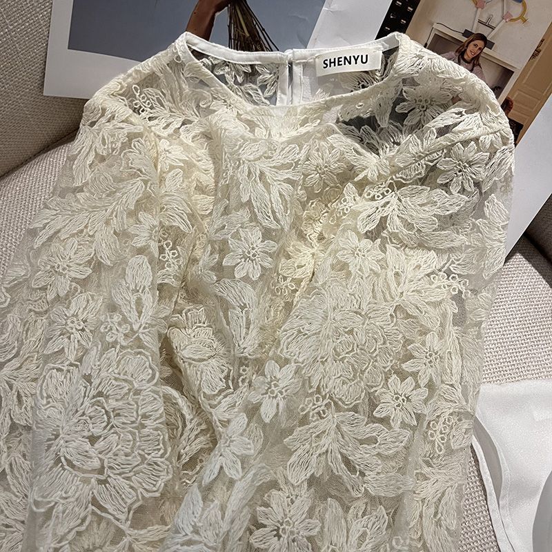 MEXZT Elegant Sheer White Shir - đánh giá và giá Embroidery Uniform