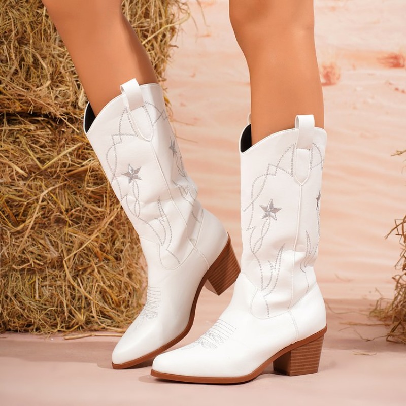 Women's Boots Mid-Calf Pointed - đánh giá và giá Embroidery Online