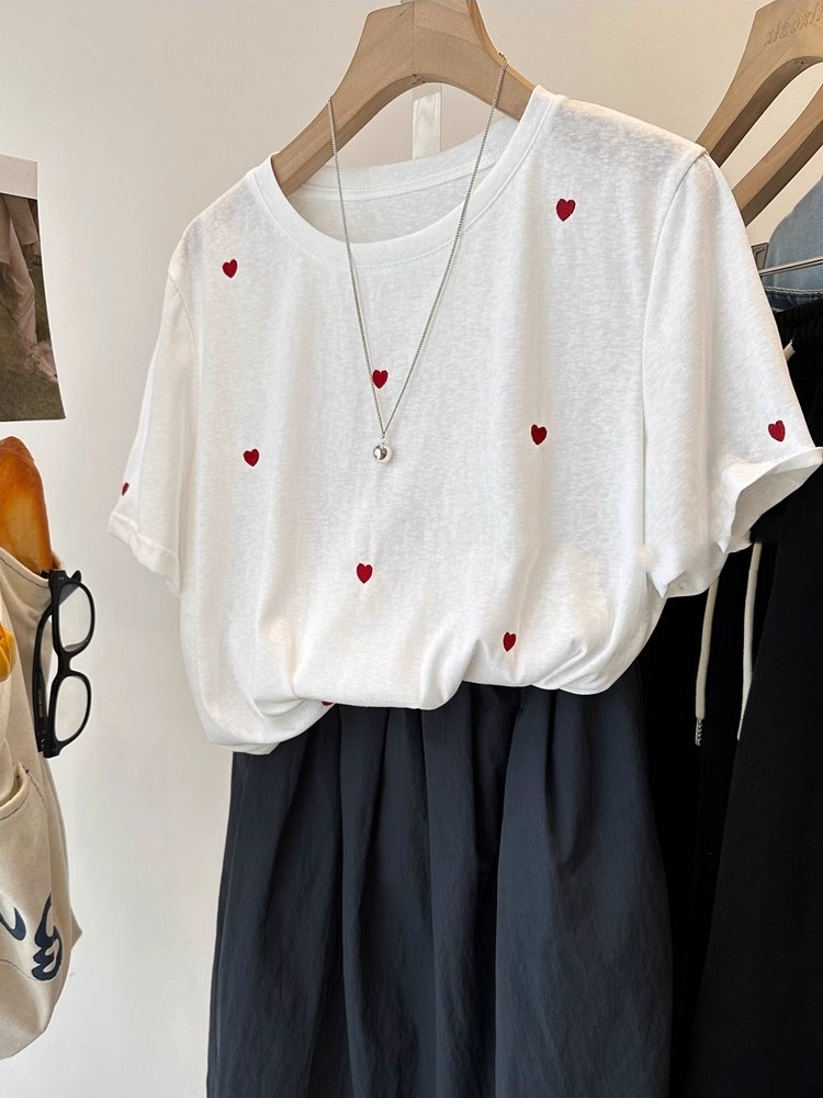 plus Size 240 Pounds Love Embr - đánh giá và giá Embroidery Cotton Shirt