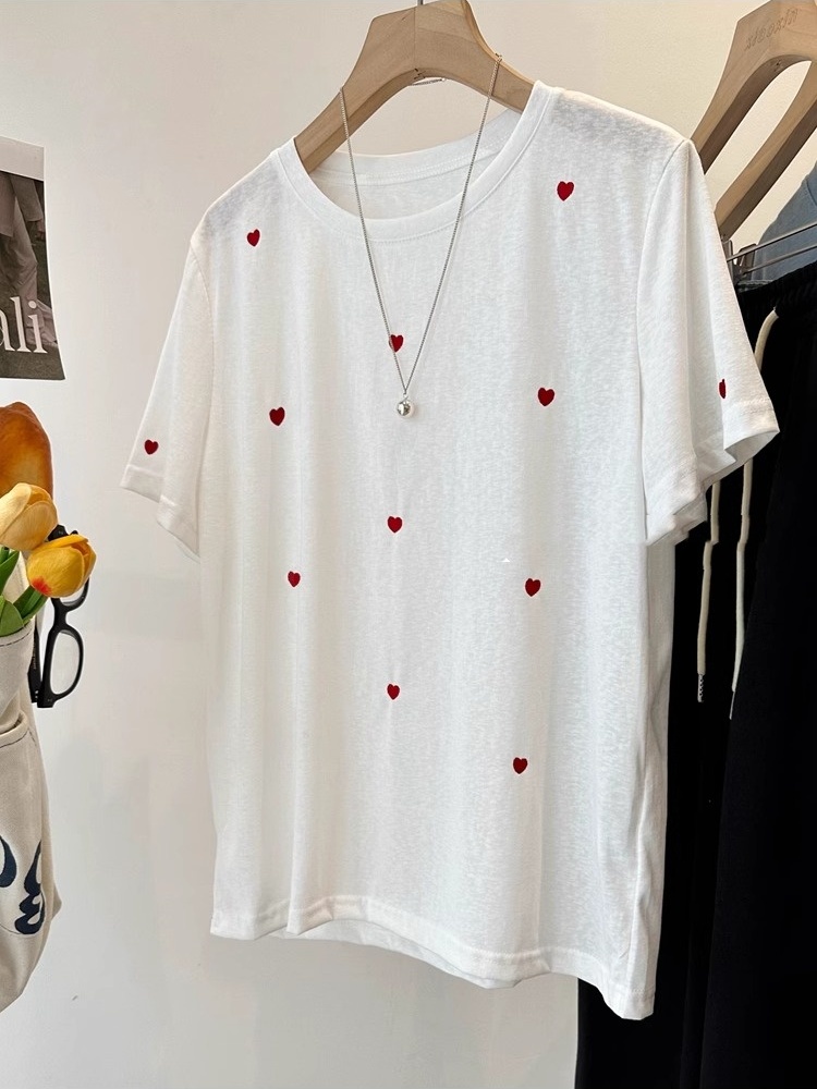 plus Size 240 Pounds Love Embr - đánh giá và giá Embroidery Cotton Shirt