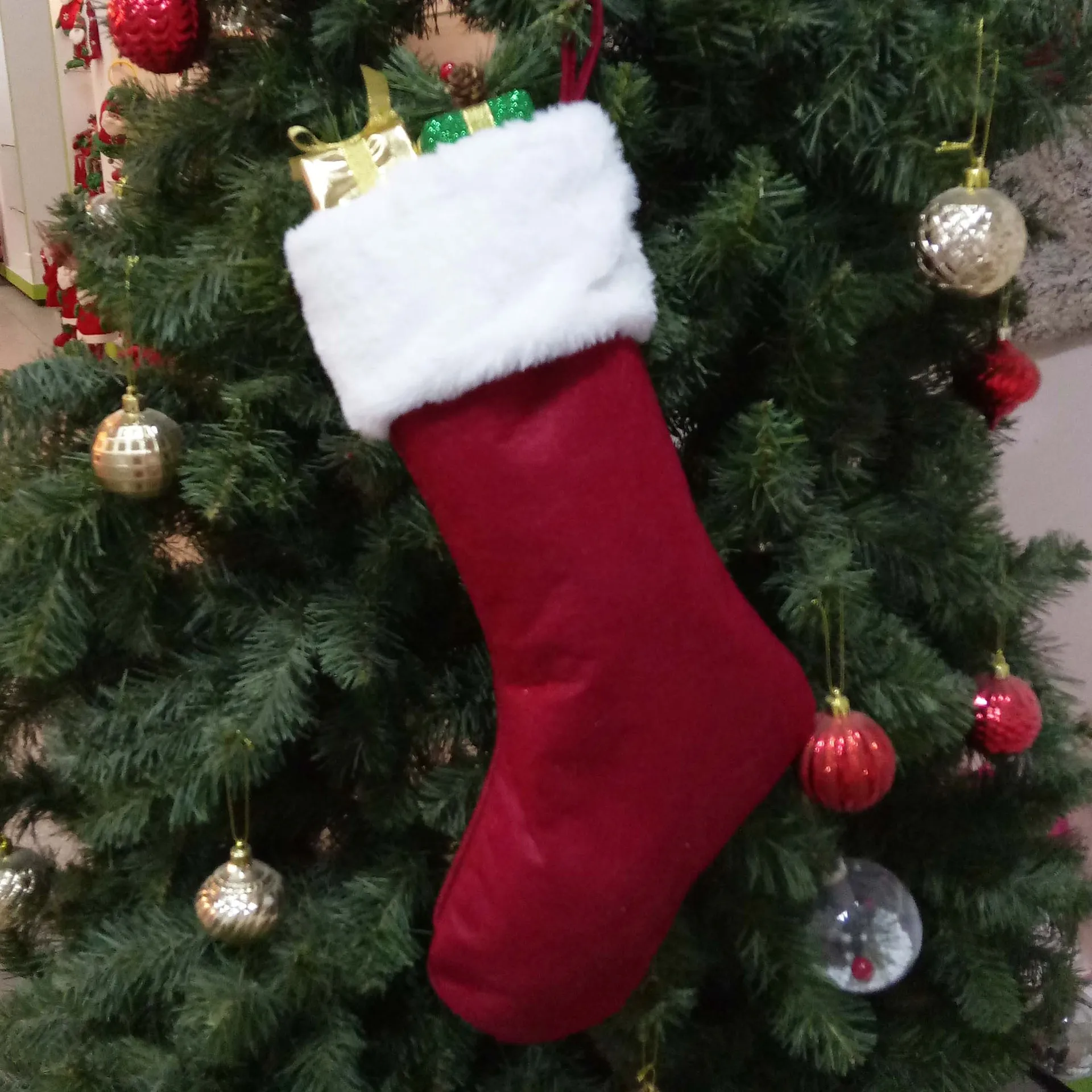 Red Santa Stocking Elk Snowfla - đánh giá và giá Embroidery Xmas Stocking
