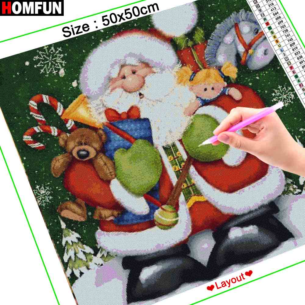 HOMFUN Tranh Gắn Đá Full Vuông - đánh giá và giá Embroidery Roll Pattern