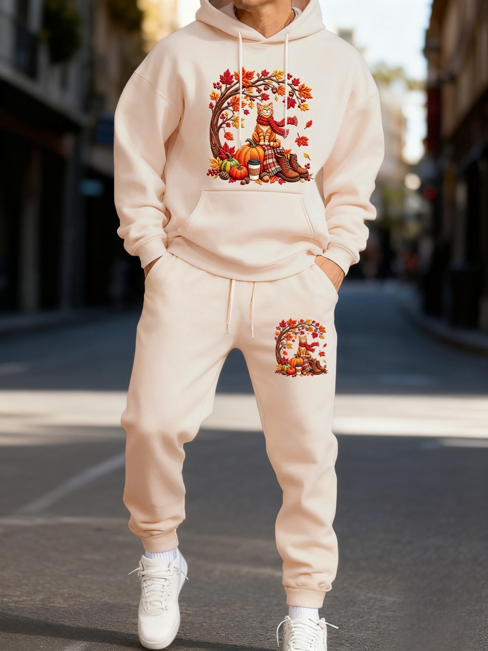 2Pcs Sweatpants Set Mens Hallo - đánh giá và giá Embroidery Outfit