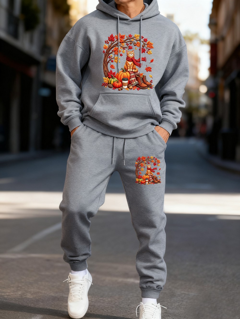 2Pcs Sweatpants Set Mens Hallo - đánh giá và giá Embroidery Outfit