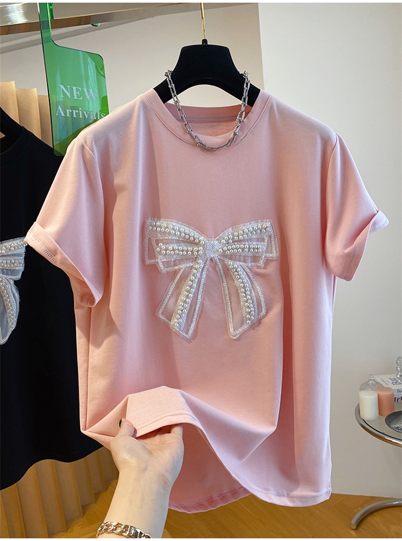  Pearl  Knot Short Sleeve T-Sh - đánh giá và giá Embroidery Cotton Shirt
