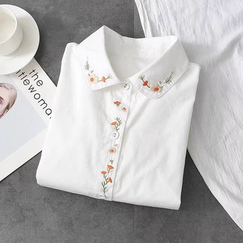 New Pure Cotton White Shirts W - đánh giá và giá Embroidery Online