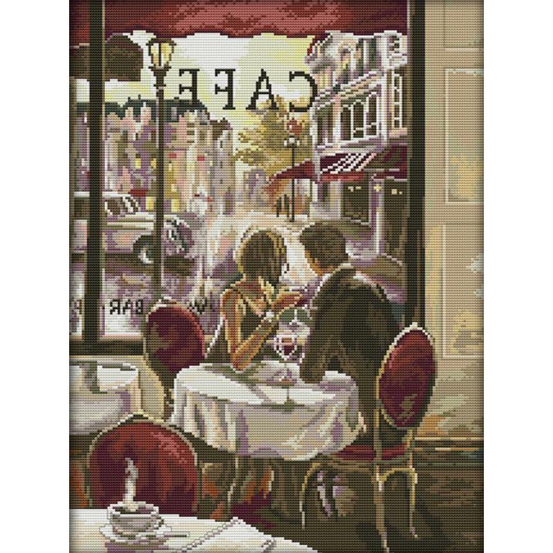 Cafe Couple Artistic Figures C - đánh giá và giá Embroidery Artist