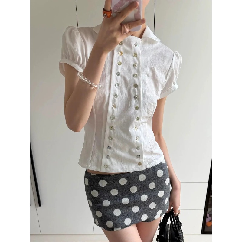 Y2K Japanese Vintage Blouse Pu - đánh giá và giá Embroidery Online
